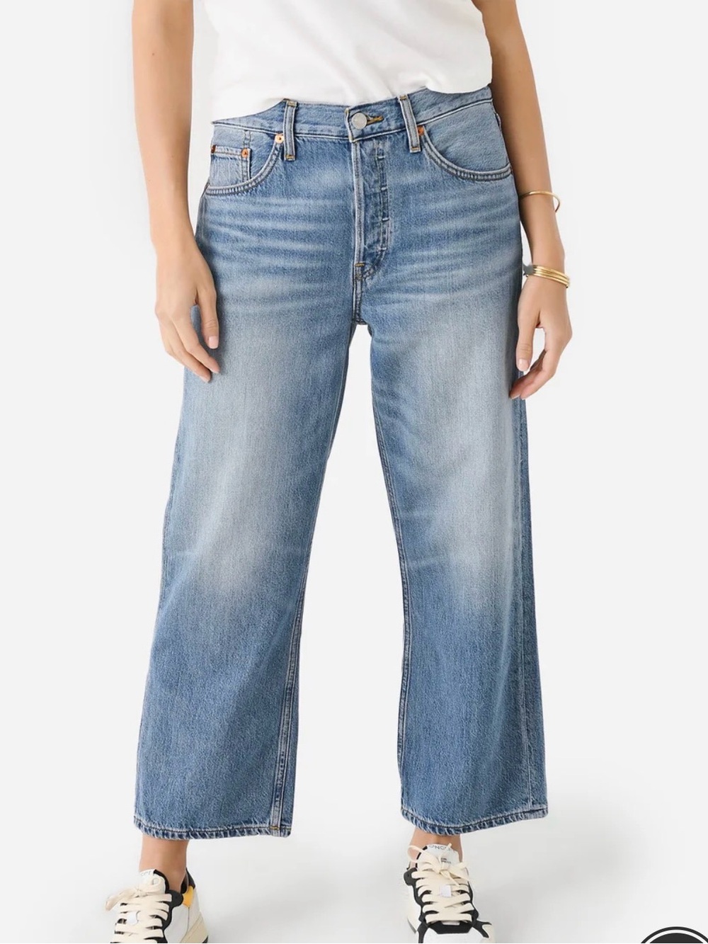 RE/DONE Loose Crop Cropped JEANS in Vintage Flow 32 Button Fly Women’s